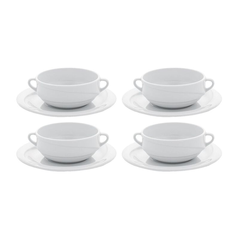 Porcelain X-tanbul dia.4.75" h:2" 13 oz. Round White Porcelain Bowl (Set of 4)