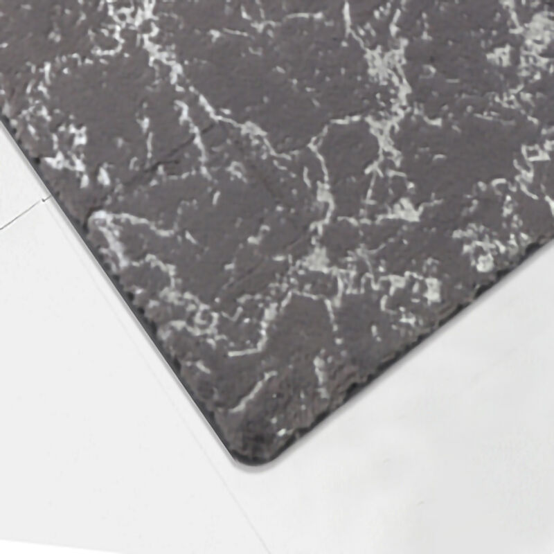 RT Designers Collection Galactic Rabbit Fur Premium Foam Rug 17" x 24" Charcoal with Silver Foil