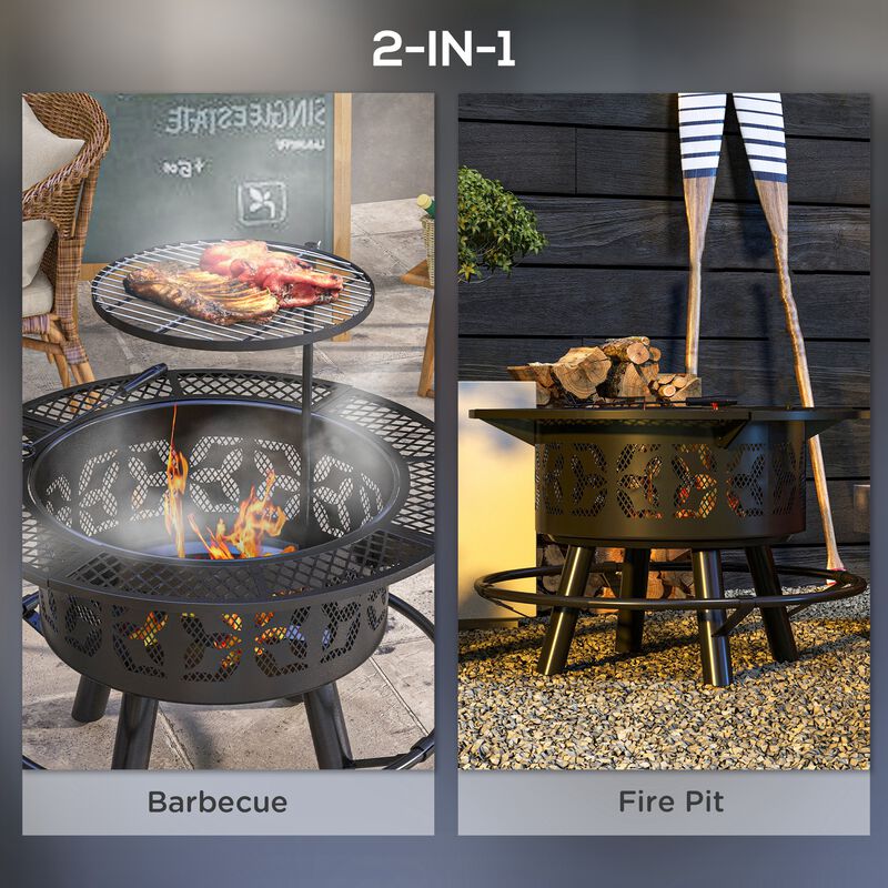 Streamdale Ultimate Fire Pit Warmth, Grilling, and Convenient Storage
