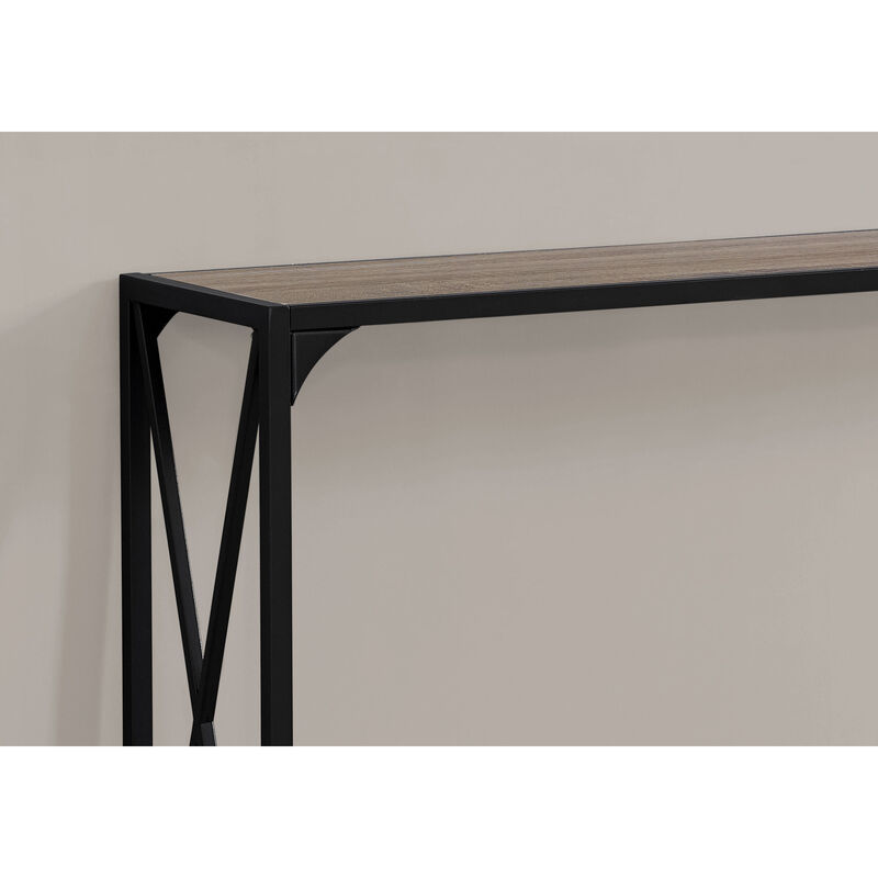 Monarch Specialties I 2125 Accent Table, Console, Entryway, Narrow, Sofa, Living Room, Bedroom, Metal, Laminate, Brown, Black, Contemporary, Modern
