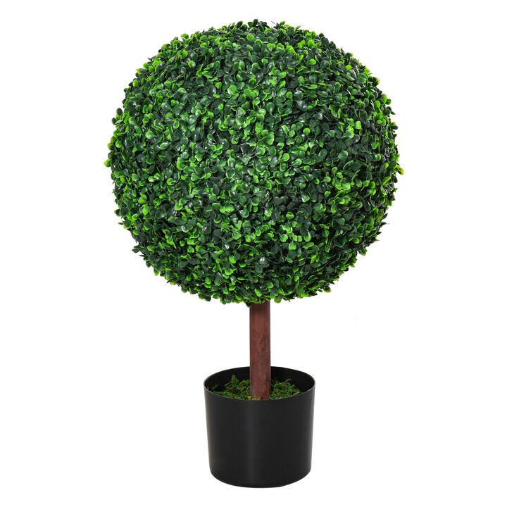 Indoor/Outdoor 23.5 Inch Faux Boxwood Greenery w/ High-Quality Color & Pot