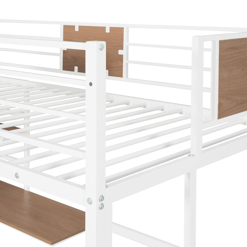 Merax Metal Loft Bed with Desk for Bedroom and Study Room
