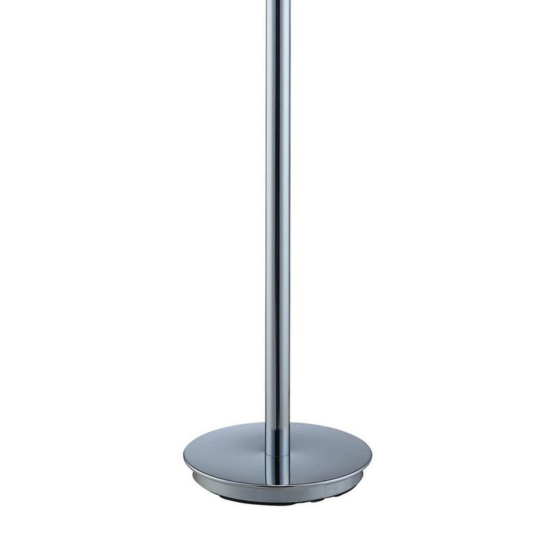 Sun 58 Inch Floor Lamp, Accent Twisted Modern Design, LED Chrome Base-Benzara