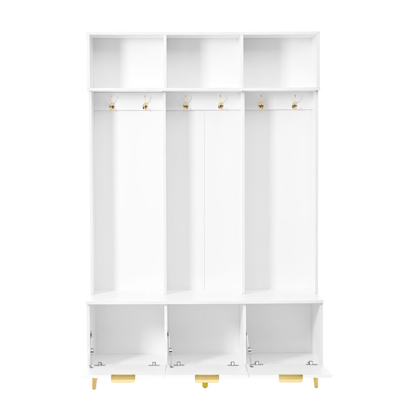 Merax Modern Storage Hall Tree with Bench