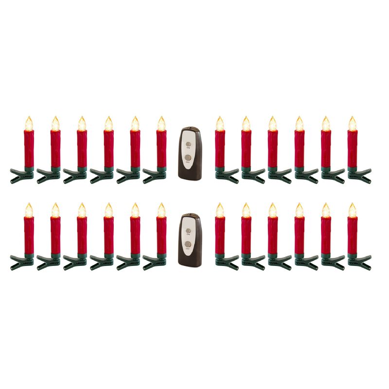 Set of 24 LED Clip-On Taper Candles for Holiday and Seasonal Décor Lighting