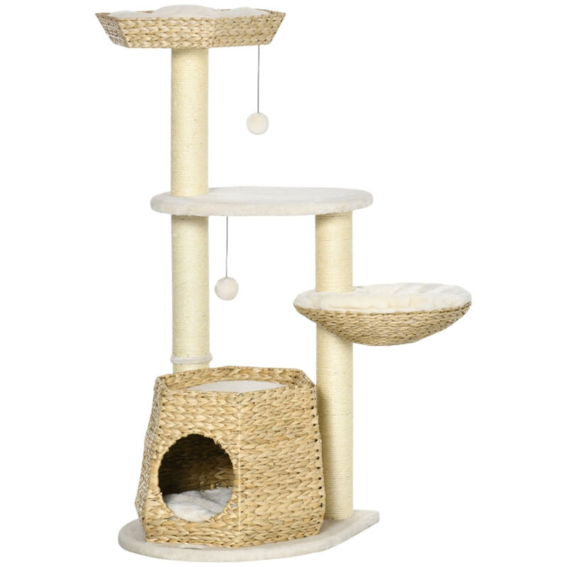 Multi-Level Cat Tree with Scratching Posts, Cozy Perches, and Hideaways for Indoor Cats