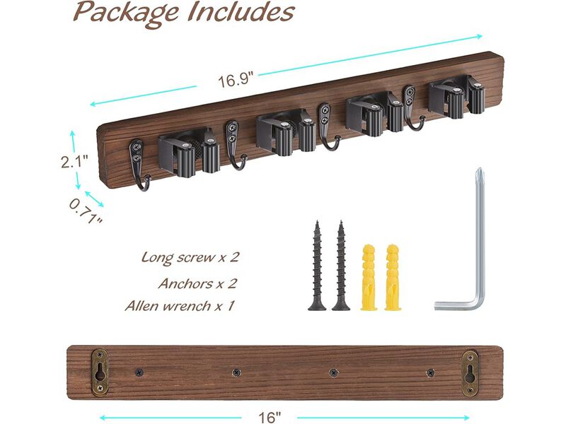 OUTNILI Wall Mounted Garden Tool Rack Organizer for Closet Garage