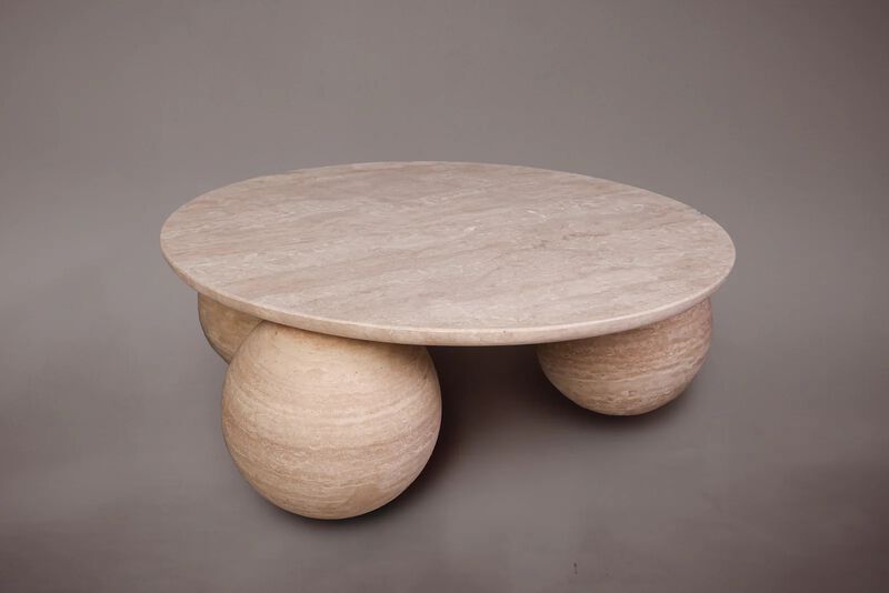 Travertine Round Coffee Table 47"