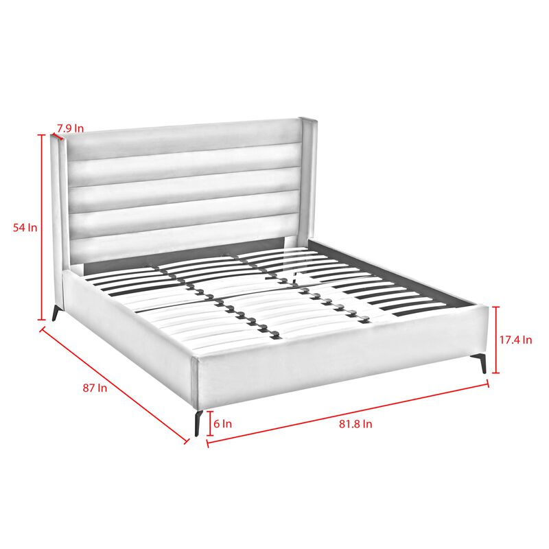 Inspired Home Ames Velvet Platform Bed