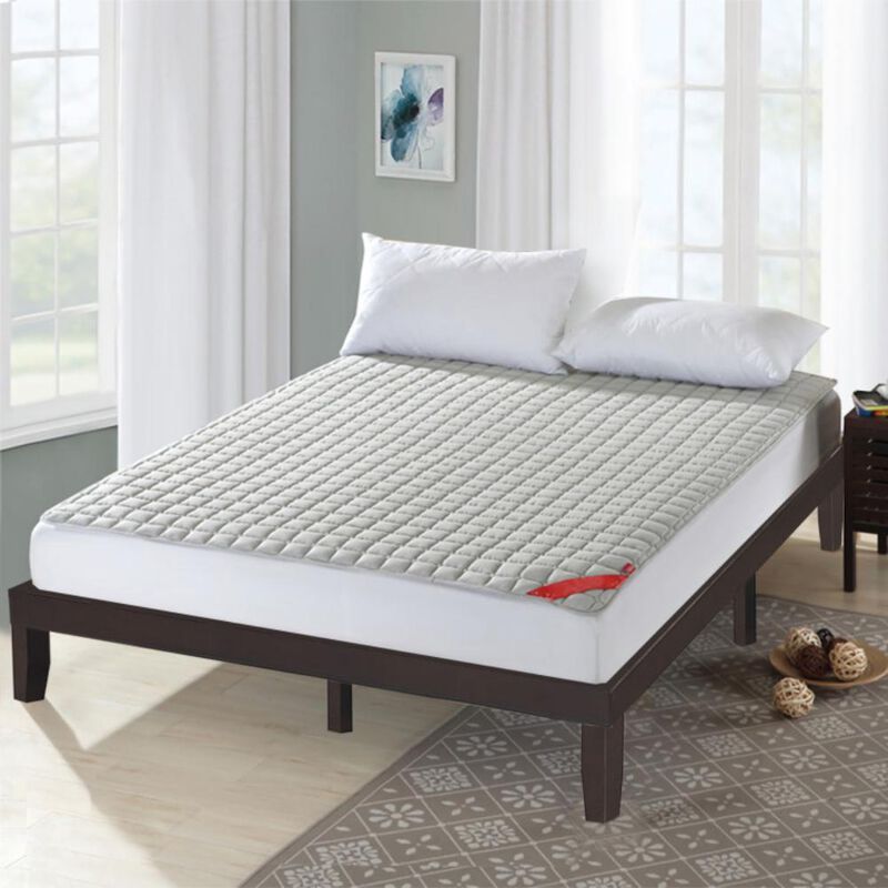 Hivvago 14 Inch King Size Rubber Wood Platform Bed Frame with Wood Slat Support