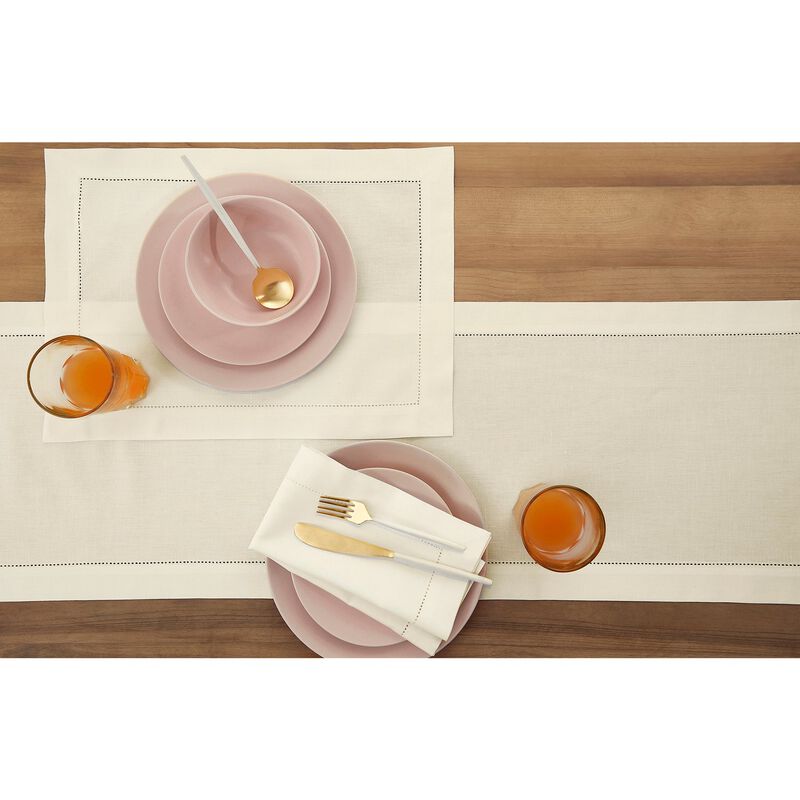 Solino Home Cotton Linen Hemstitch Table Runner