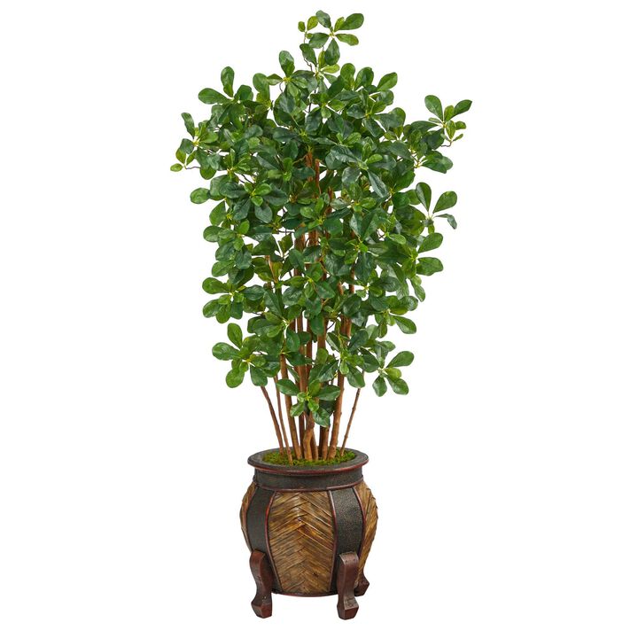 Nearly Natural 4.5-in Black Olive Artificial Tree in Decorative Planter Nearly Natural 4.5-in Black Olive Artificial Tree in Decorative Planter