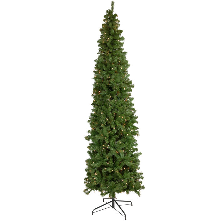 7.5' Pre-Lit Hazelton Spruce Pencil Artificial Christmas Tree  Clear Lights