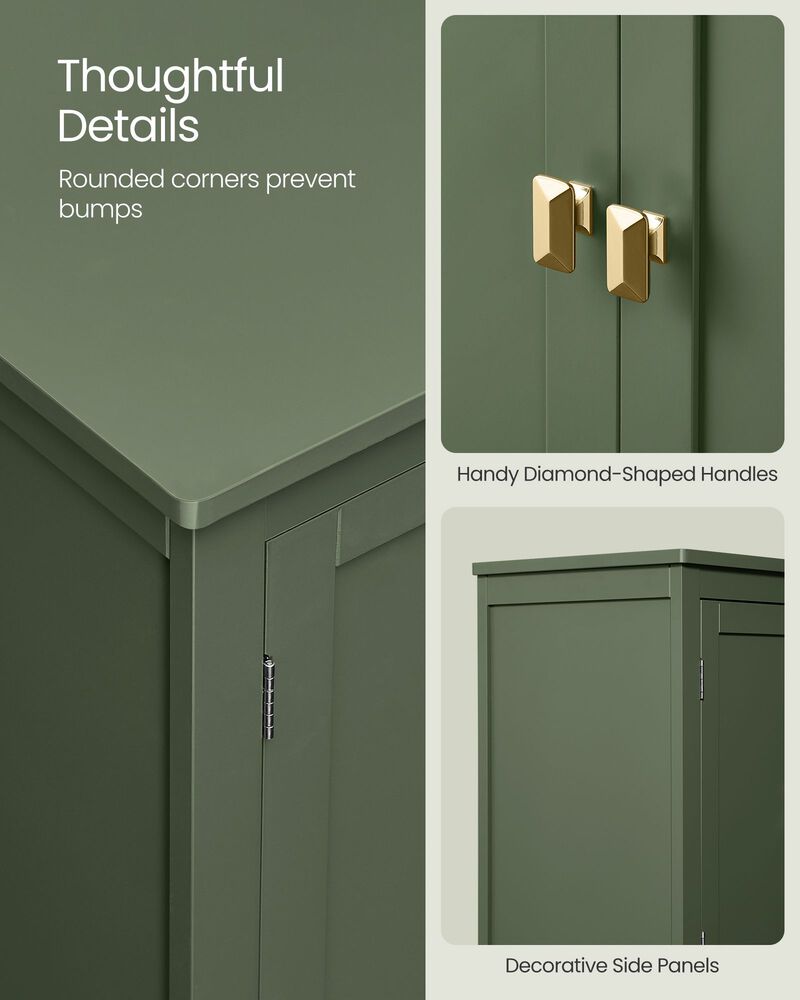 Versatile Bathroom Floor Storage Cabinet with Adjustable Shelves and Stylish Finish