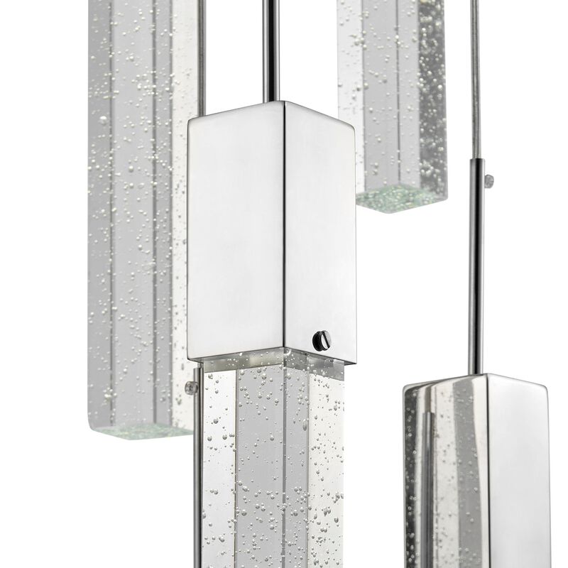 Sparkling Night Chandelier Chrome Metal and Acrylic 13 LED Light Dimmable Extra Large