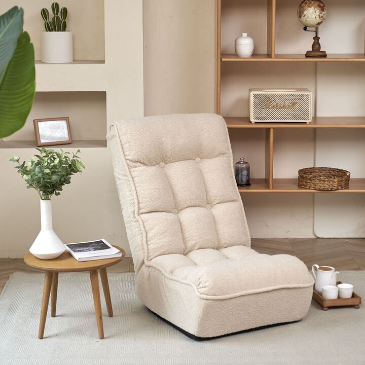 Hivvago Single Seater Japanese Style Thick Cushioned Lazy Tatami Recliner Sofa