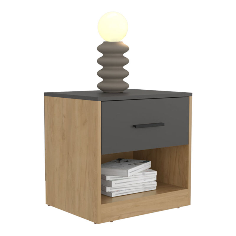 Kemp Mill Nightstand, Matt Grey/Macadamia