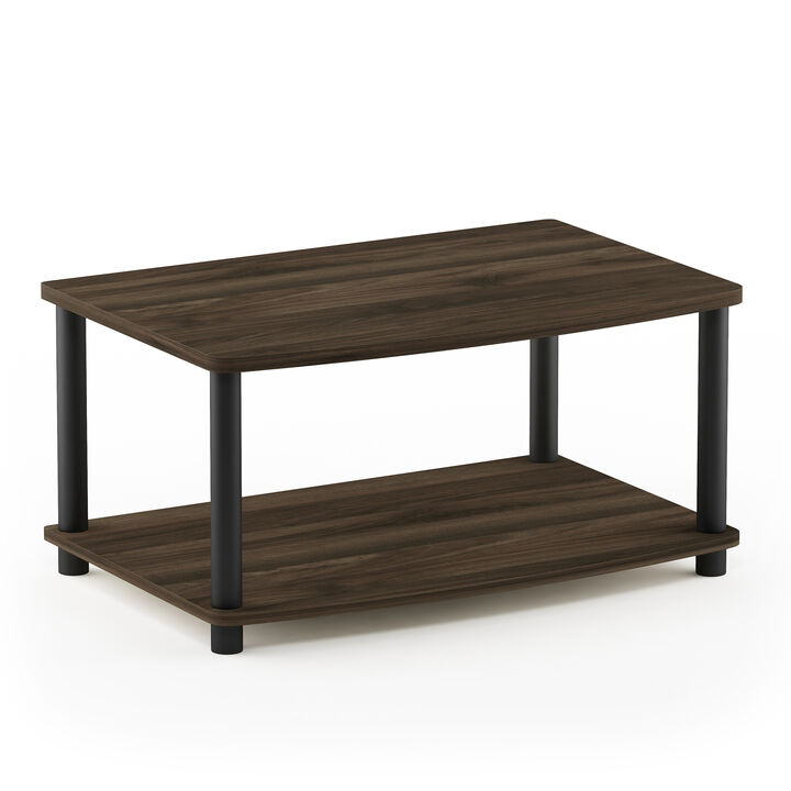 Furinno Furinno Turn-N-Tube No Tools 2-Tier Elevated TV Stand, Columbier Walnut/Black