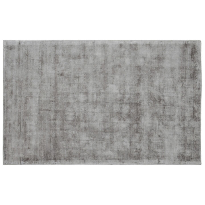 Arlo 5 x 8 Area Rug, Dove Gray Soft Viscose, Handcrafted, Non Reversible  - Benzara