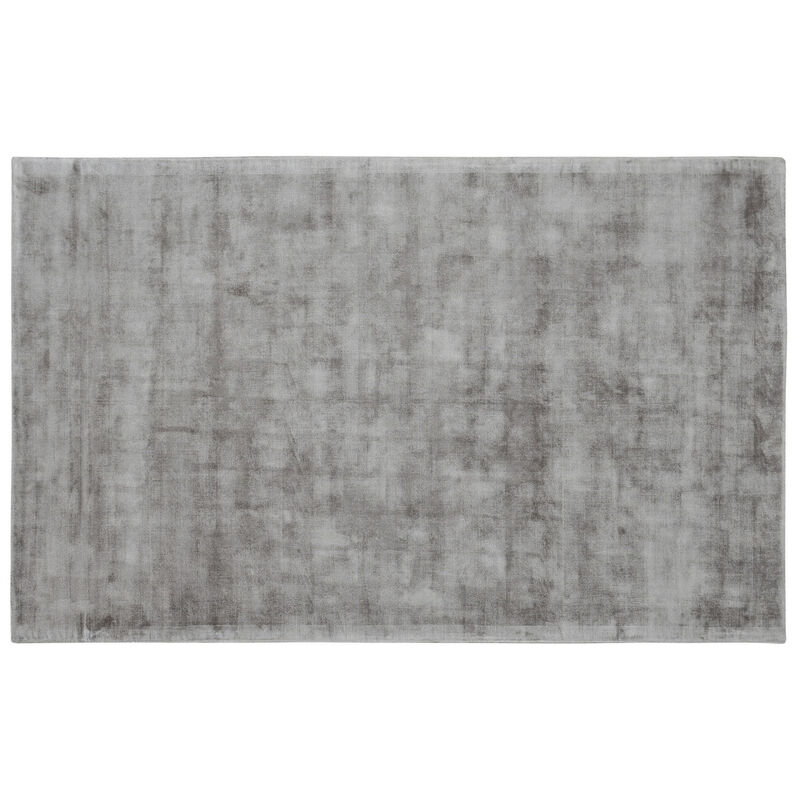 Arlo 5 x 8 Area Rug, Dove Gray Soft Viscose, Handcrafted, Non Reversible  - Benzara