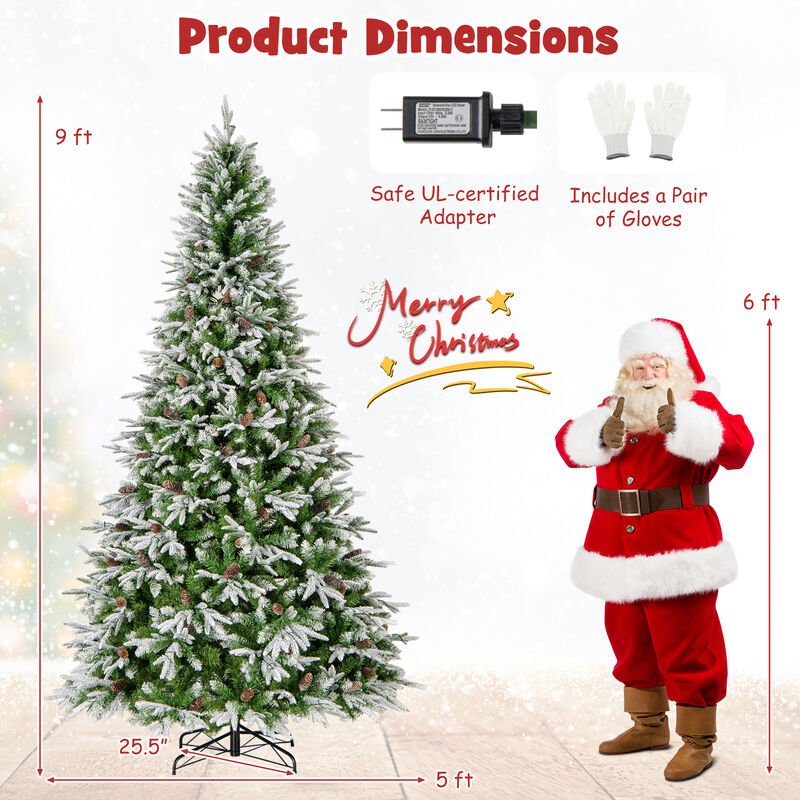 Pre-Lit Artificial Christmas Tree with Tips and LED Lights