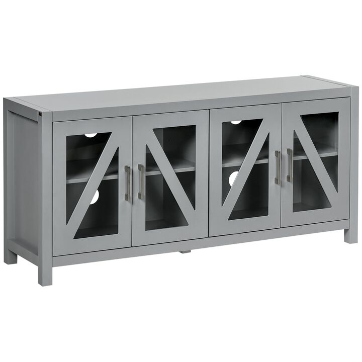 Gray Living Room Storage: TV Cabinet for 58" TVs with Glass Doors