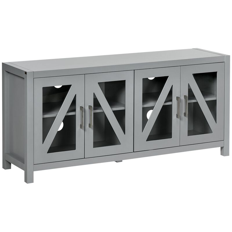 Gray Living Room Storage: TV Cabinet for 58" TVs with Glass Doors