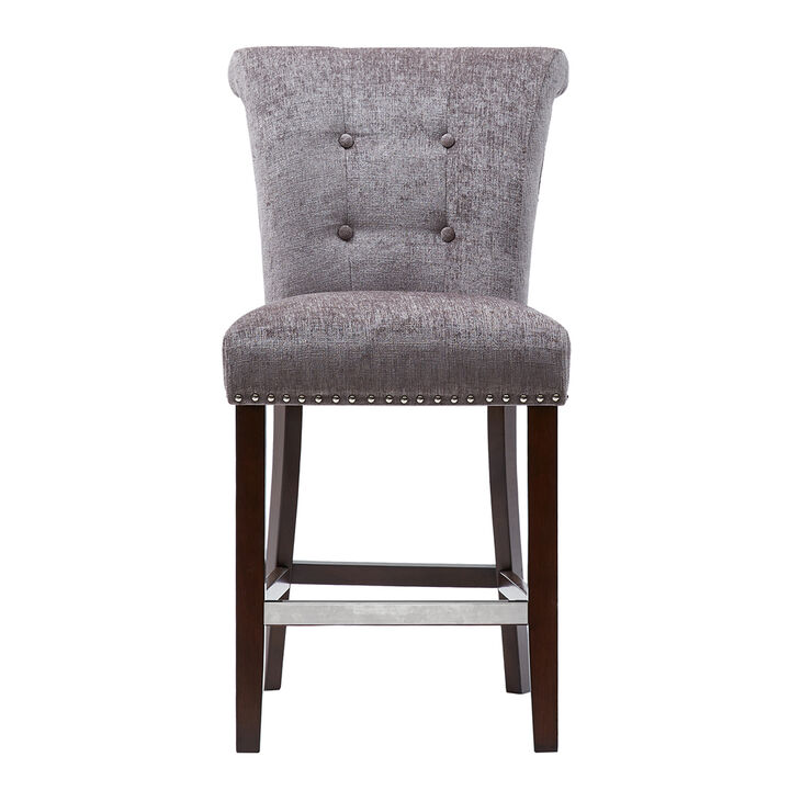 Gracie Mills Rafael Solid Button Tufted Counter Stool