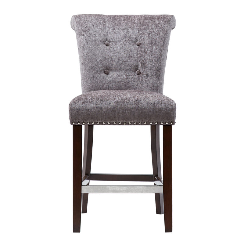 Gracie Mills Rafael Solid Button Tufted Counter Stool