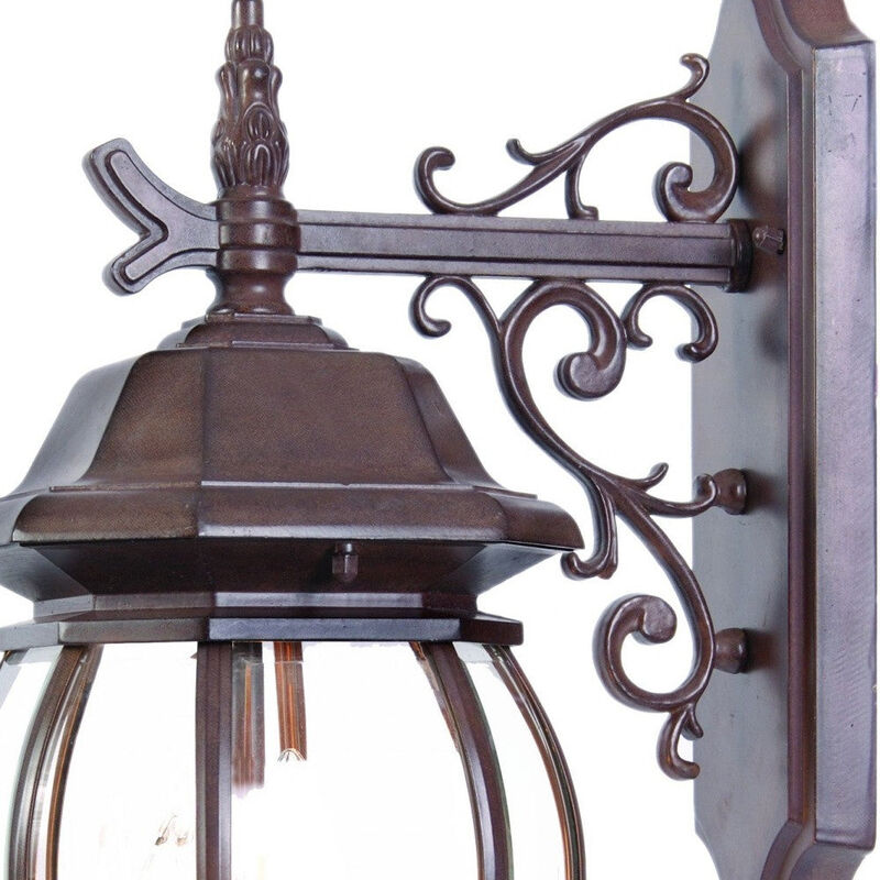 Hivvago Three Light Dark Brown Hanging Glass Globe Wall Light