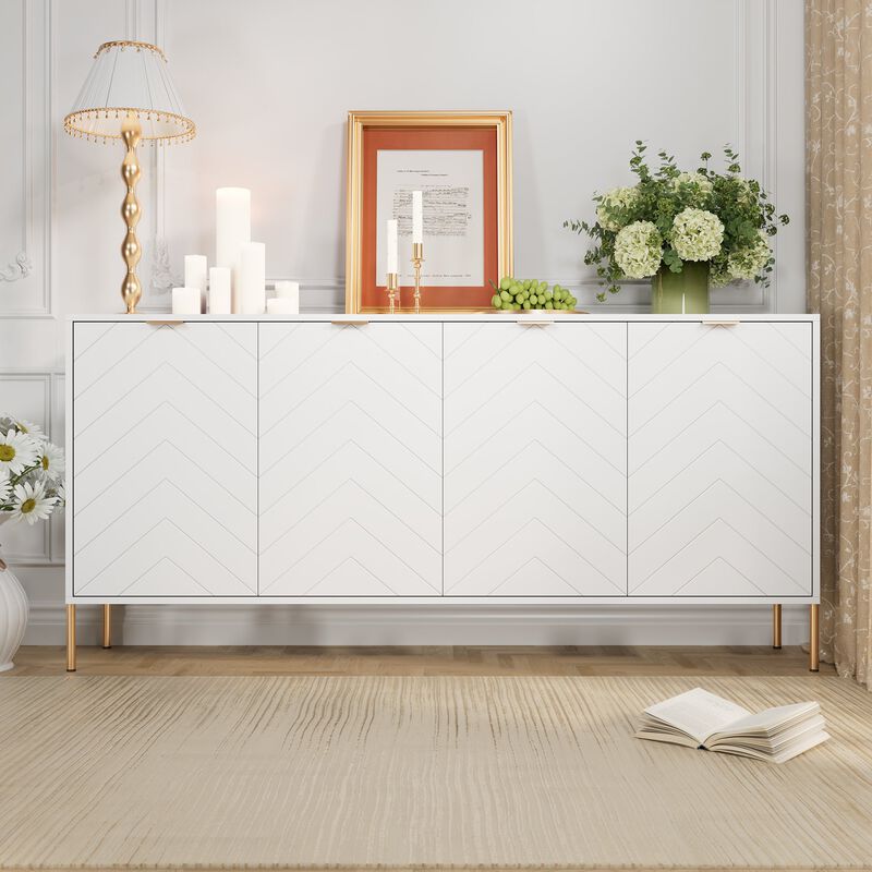 4-Door Accent Cabinet More Large Storage Cabinet
