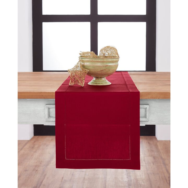 Solino Home Cotton Linen Hemstitch Table Runner