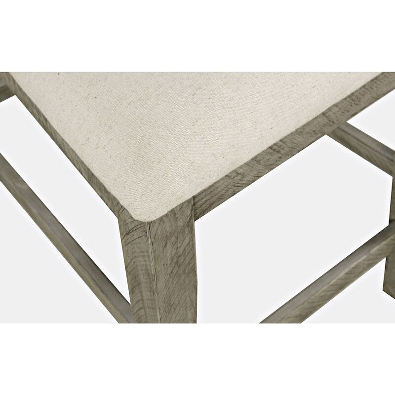 Jofran Telluride Rustic Farmhouse Solid Wood Upholstered Counter Stool (Set of 2)