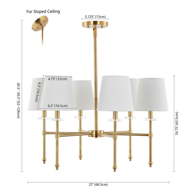 Cillian 6-Light Mid-Century Modern Iron LED Chandelier