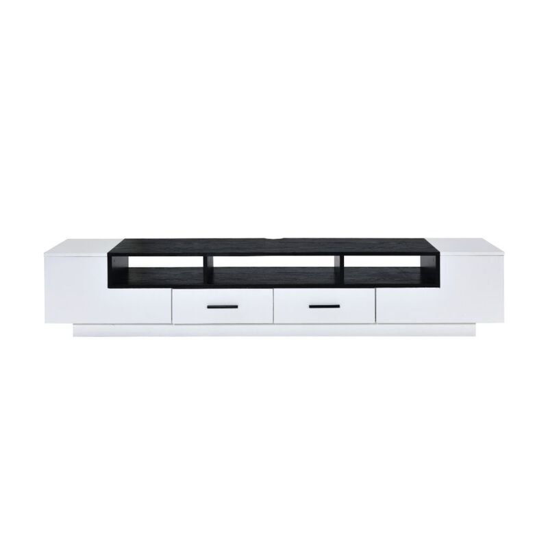 Acme Furniture TV Stand, White & Black