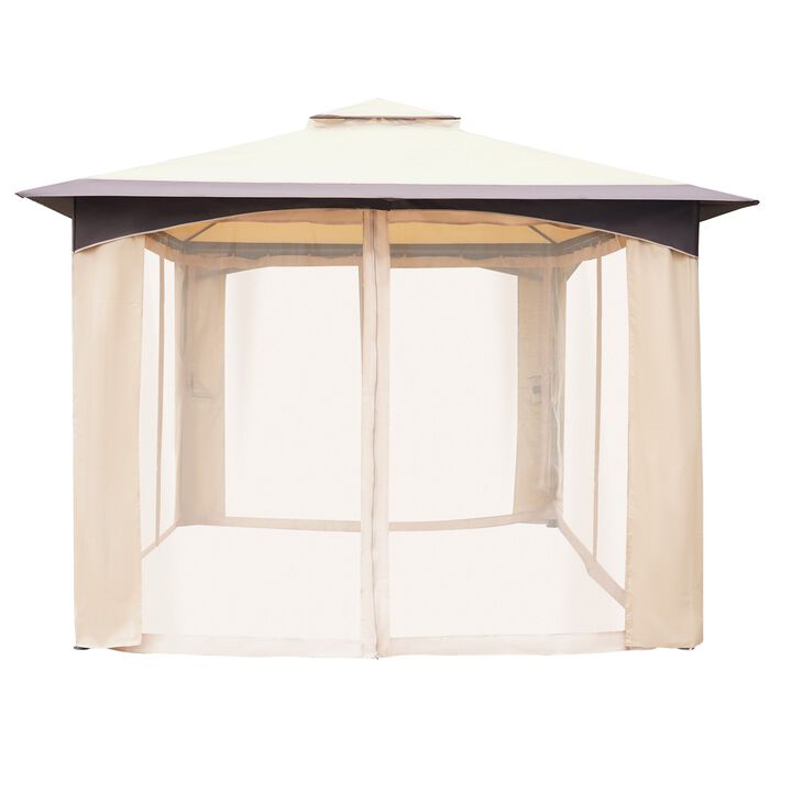 Lawn Party Central: 10x12 ft Outdoor Gazebo with Mesh Netting