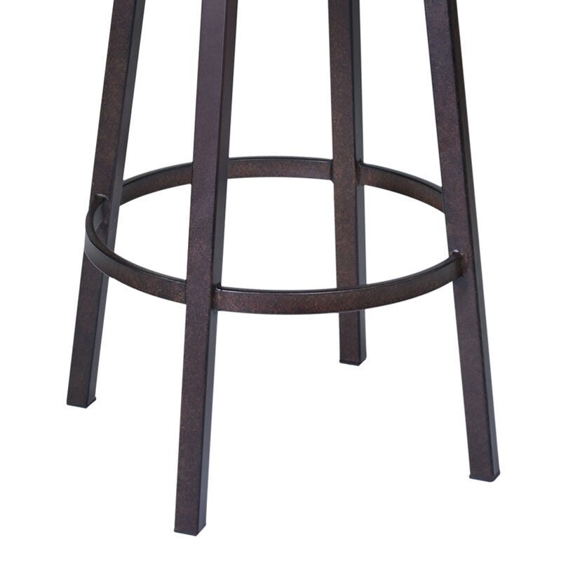 Fargo Counter Height Metal Barstool in Mineral Finish with Black Faux Leather