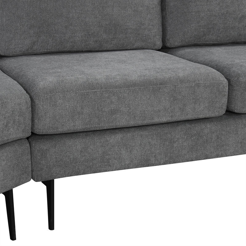 Merax Upholstered 3-seater Sofa Curved Sofa Couch