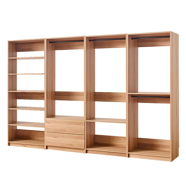 Prosper Oak Freestanding Walk in Wood Closet System