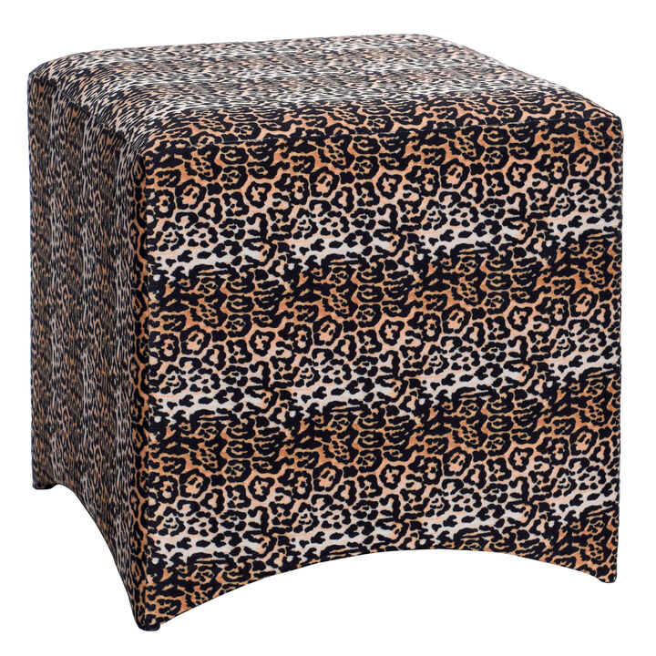 Padded Fabric Accent Ottomon