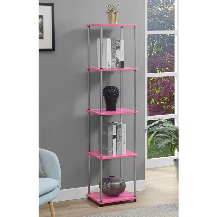 Convenience Concepts Designs2Go No Tools 5 Tier Tower, Pink