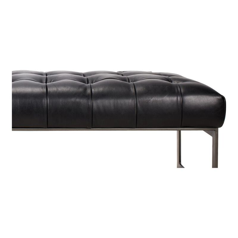 Moe's Home Collection Wyatt Leather Bench Black