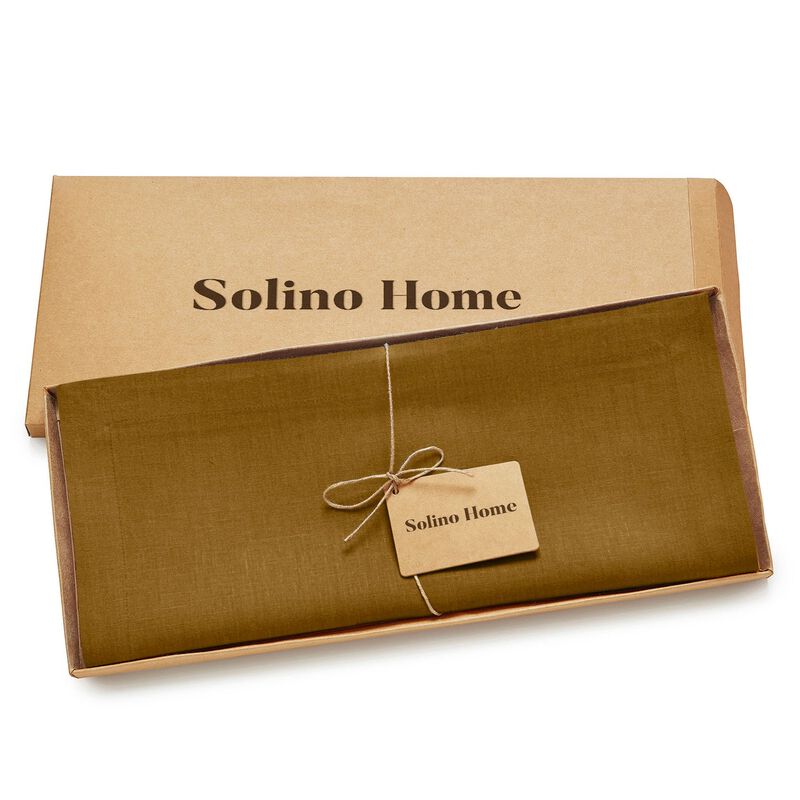 Solino Home 100% Pure Linen Table Runner 14 x 108 Inch | Milan