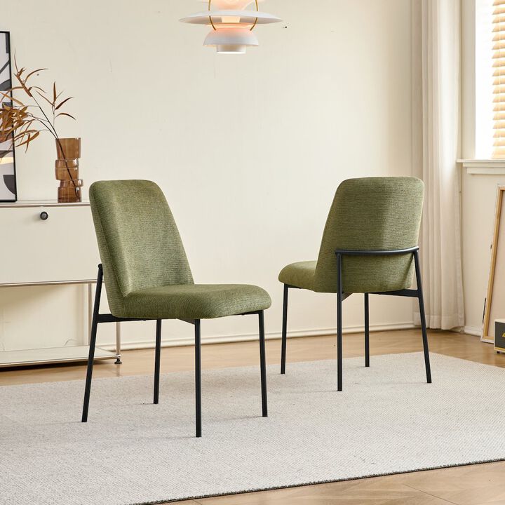 New Classic Furniture Erik Metal & Fabric Side Chair (Set of 2), Green
