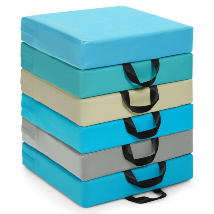 Hivvago 6 Pieces 15 Inch Square Toddler Floor Cushions Set with Handles