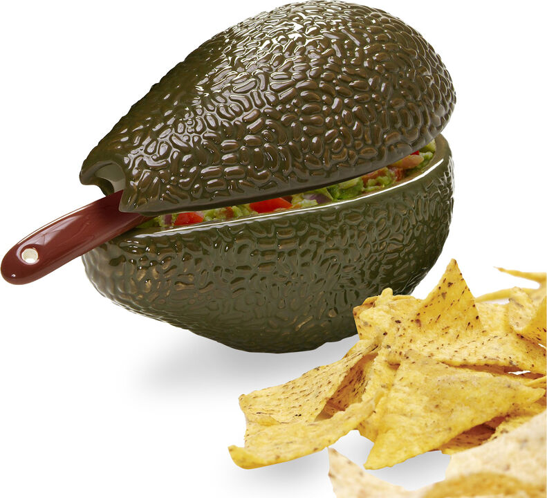 Textured Ceramic Avocado Shape Serving Bowl Set