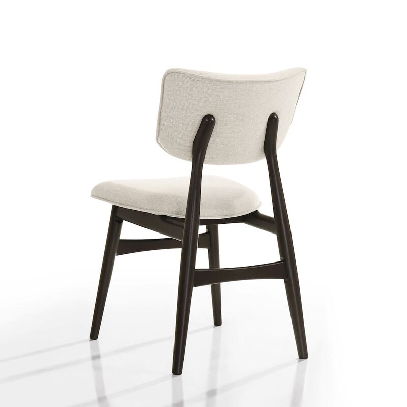 Omax Decor Joss Solid Wood Dining Chairs in Oatmeal Fabric Upholstery (Set of 2)