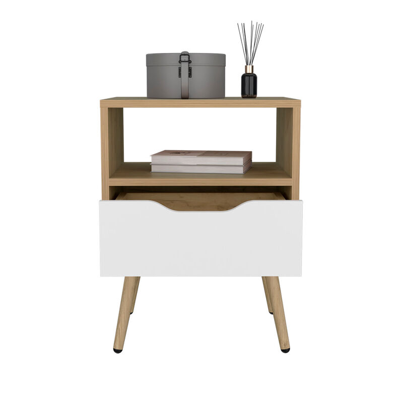 Kechi Nightstand White/Macadamia