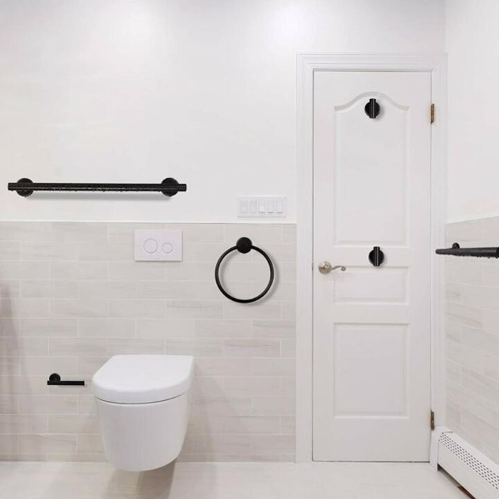 6-Piece Bathroom Towel Rack Set Wall-Mounted Organizer for Towels and Bathroom Essentials