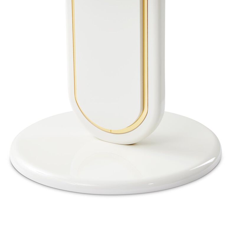 Michael Amini Sassani Accent Table - Pearl White/Gold